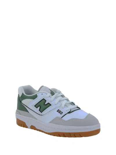 Shop New Balance 550 Sneakers In White/green