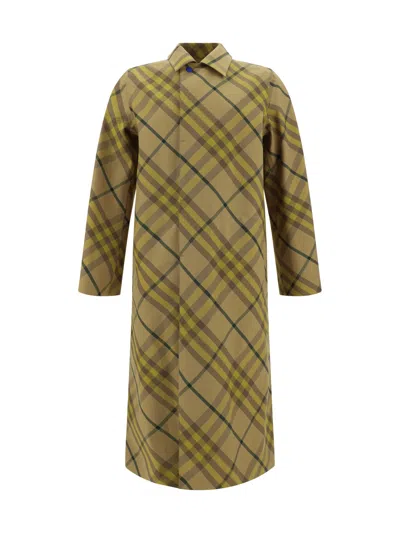 Shop Burberry Rw Breasted Coat In Cedar Ip Check