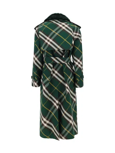 Shop Burberry Trench Coat In Ivy Ip Check