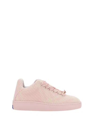 Shop Burberry Embroidered Fabric Box Sneakers In Cameo Ip Check
