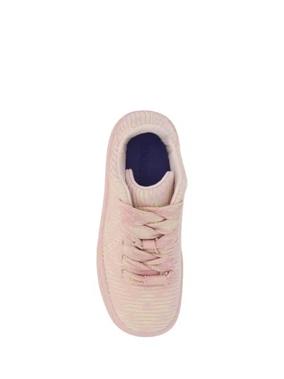 Shop Burberry Embroidered Fabric Box Sneakers In Cameo Ip Check