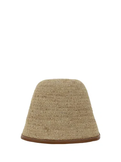 Shop Jacquemus Le Bob Soli Bucket Hat In Light Brown 2