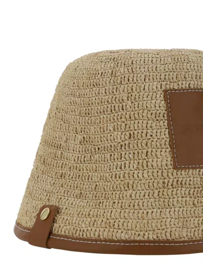 Shop Jacquemus Le Bob Soli Bucket Hat In Light Brown 2