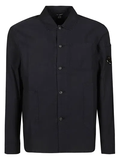 Shop C.p. Company Ottoman Long-sleeved Shirt In Total Eclipse