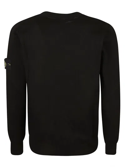 Shop Stone Island Logo Sleeve Sweatshirt In Nero