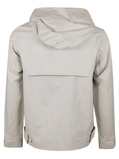 Shop K-way Kaya Linen Blend Jacket In Beige/silver