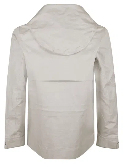Shop K-way Erhal Linen Blend Jacket In Beige/silver