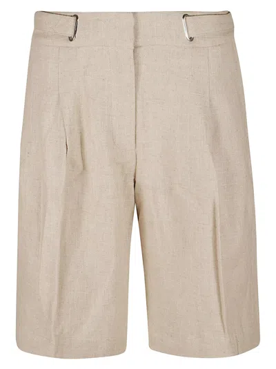 Shop Remain Birger Christensen Highwaist Pleat Shorts In Beige