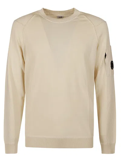Shop C.p. Company Sea Island Crewneck Sweatshirt In Pistachio Shell