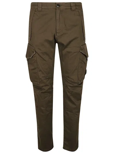 Shop C.p. Company Cargo Buttoned Trousers In Ivy Green