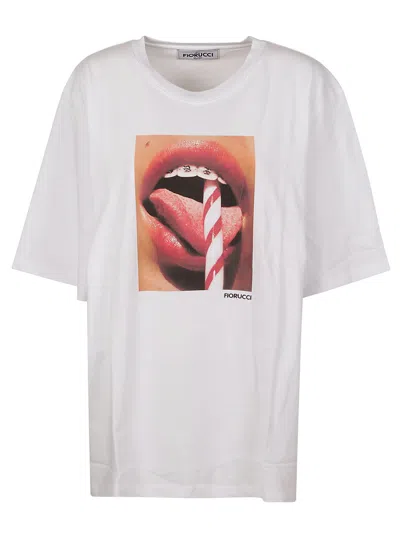 Shop Fiorucci Mouth Print Boxy T-shirt In White