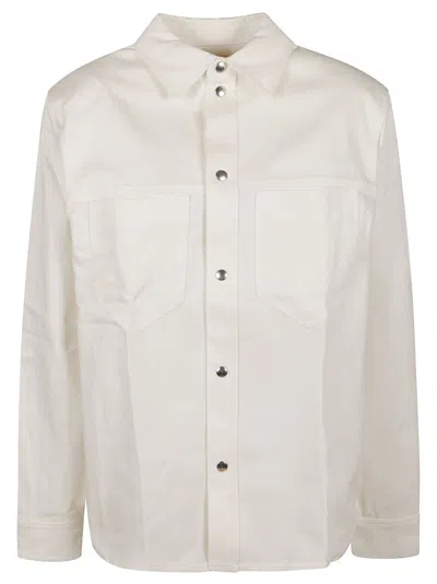 Shop Fiorucci Fringed Gabardine Shirt In White