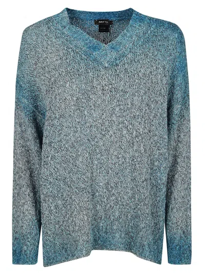 Shop Avant Toi V-neck Knit Sweater In Nigella