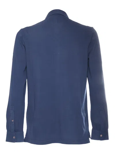 Shop Ballantyne Blue Long-sleeved Polo In Black