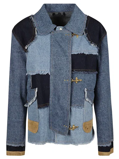 Shop Fay Multi-patched Denim Jacket In /
