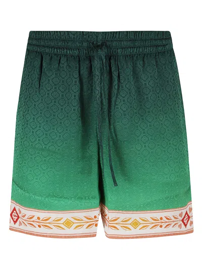 Casablanca Unity Is Power Print Silk Shorts In Unity Is Power