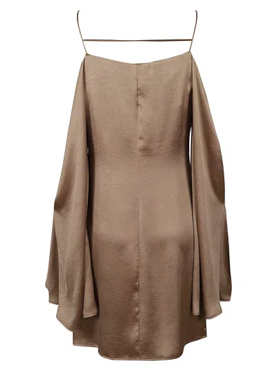 Shop Blumarine Loose Fit Short Dress In Sandy Grey