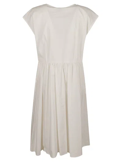 Shop Woolrich Poplin Short Dress In Plaster White
