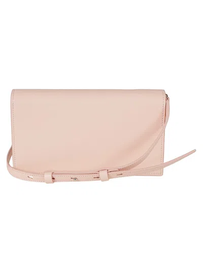 Shop Ferragamo Gancini Plaque Shoulder Bag In Pink/optic White