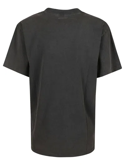 Shop Anine Bing Logo Print T-shirt In Washed Black