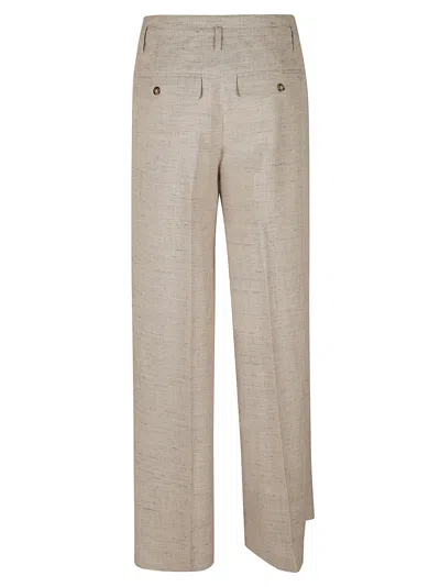Shop Herskind Pleat Detail Straight Leg Trousers In Sand