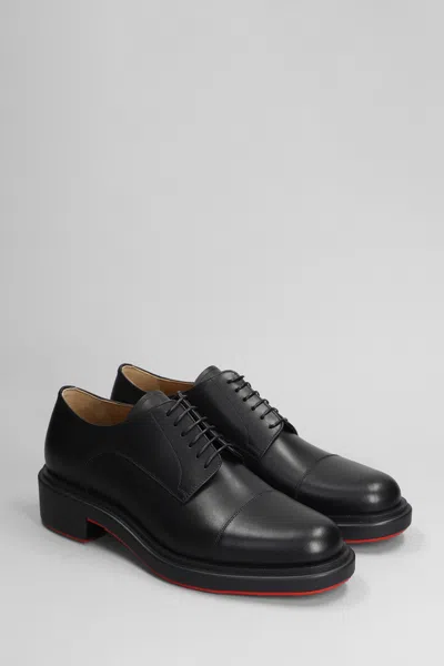 Shop Christian Louboutin Urbino Lace Up Shoes In Black Leather