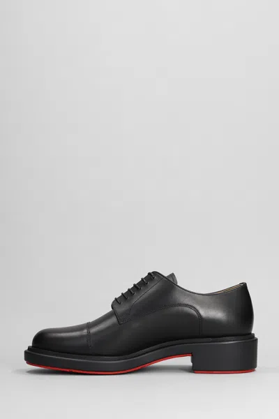 Shop Christian Louboutin Urbino Lace Up Shoes In Black Leather