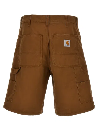 Shop Carhartt Double Knee Bermuda Shorts In Brown