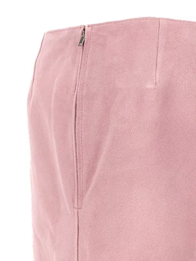 Shop Marni Suede Maxi Skirt In Pink
