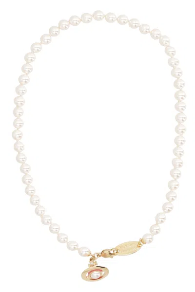 Shop Vivienne Westwood Simonetta Pearls Necklace In White