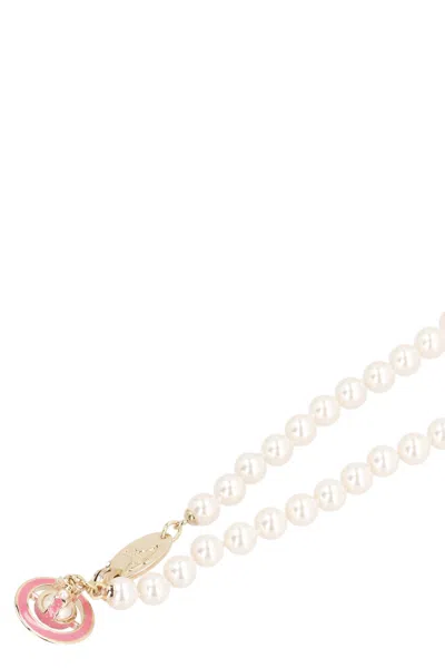 Shop Vivienne Westwood Simonetta Pearls Necklace In White