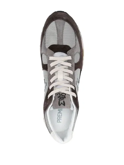 Shop Premiata Brown And Grey Mase Sneakers