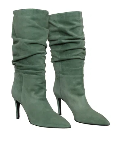 Shop Via Roma 15 Green Curled Boots