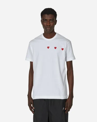 Shop Comme Des Garçons Play Multi Red Heart T-shirt In White