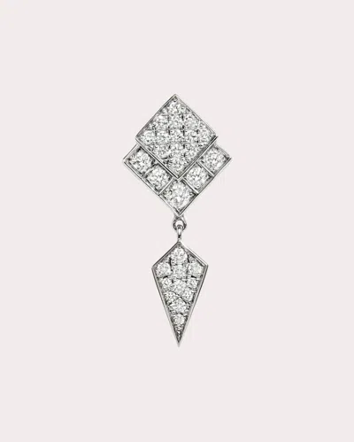 Statement Paris Women's Stairway Rhodium-plated Sterling Silver Diamond Single Earring In Silver