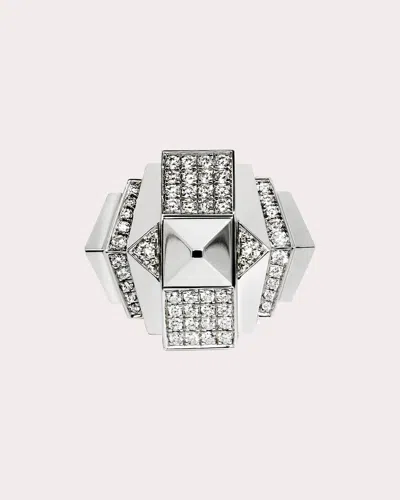 Statement Paris Women's Rockaway Rhodium-plated Sterling Silver Diamond Ring In Silver