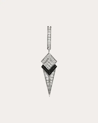 Shop Statement Paris Women's Diamond Stairway Cone Gradient Hoop Earring In Silver