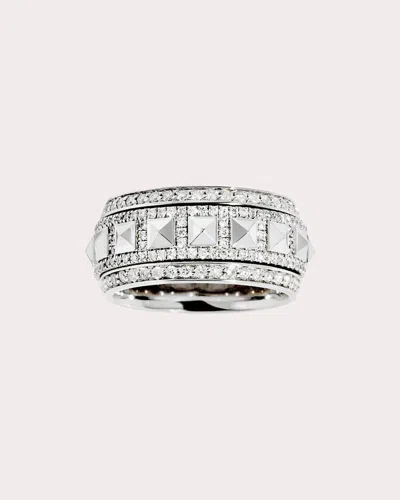 Shop Statement Paris Women's Diamond Rockaway Spinner Ring In Silver