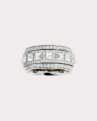 Statement Paris Sterling Silver Rockaway Spinner Diamond Ring In Silver