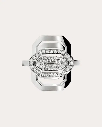Shop Statement Paris Women's Diamond Half-pavé Mini My Way Ring In Silver