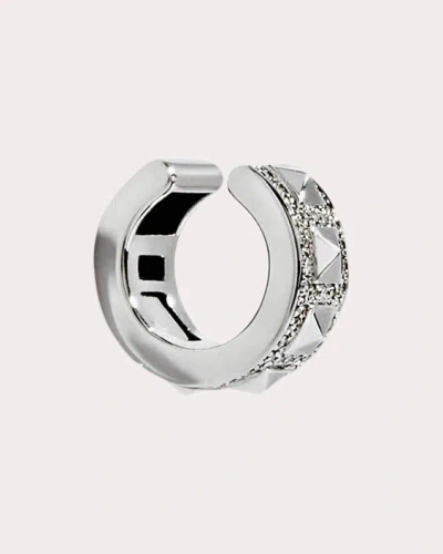 Statement Paris Women's Rockaway Rhodium-plated Sterling Silver Diamond Ear Cuff In Silver