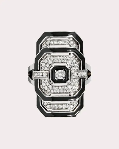 Statement Paris Women's My Way Rhodium-plated Sterling Silver Enamel And Diamond Ring In Silver