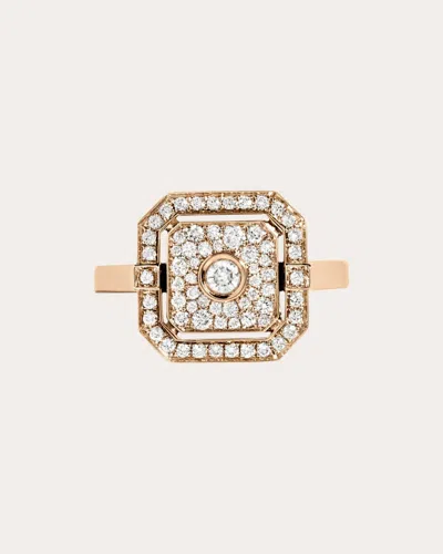 Shop Statement Paris Women's Diamond Mini Skyway Carrée Ring In Pink
