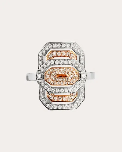 Shop Statement Paris Women's Diamond & Two-tone Mini My Way Ring In Pink/silver