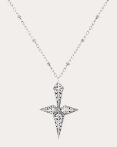 Statement Paris Women's Rockaway Rhodium-plated Sterling Silver Diamond Pendant Necklace In Silver