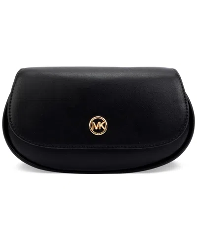Shop Michael Kors Michael  Women's Leather Belt Bag In Black,gold