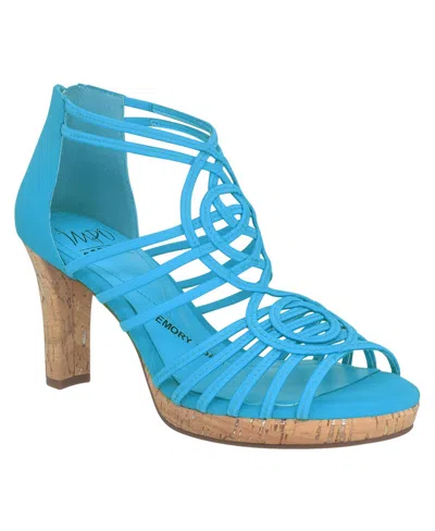 Shop Impo Women's Tiffany Stretch Elastic Dress Sandals In Ocean Blue