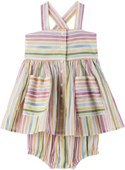 Shop Stella Mccartney Baby Multicolor Striped Dress & Bloomers Set In 999mc Multi