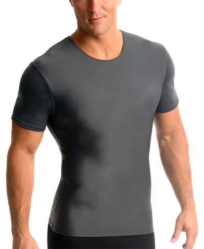 Shop Instaslim Men's Compression Activewear Short Sleeve Crewneck T-shirt In Gray