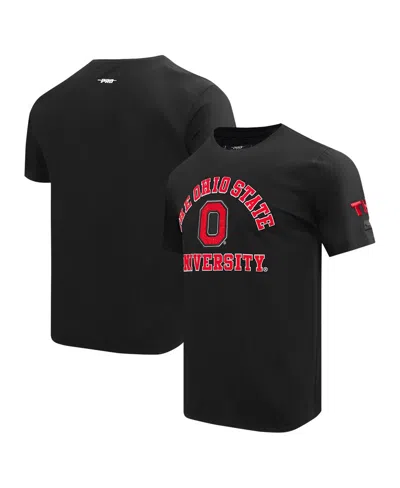 Shop Pro Standard Men's  Black Distressed Ohio State Buckeyes Classic Stacked Logo T-shirt